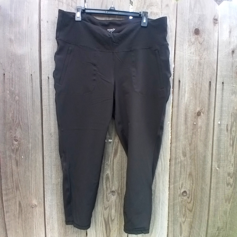 Old Navy Active Black Workout Leggins Pants 2XL High Rise Comfort Waist Stretch